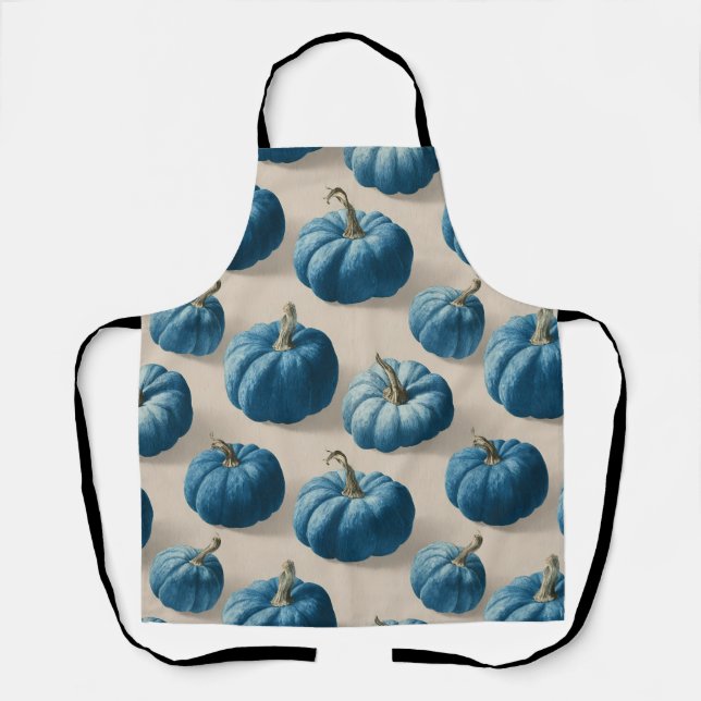 Modern Blue Pumpkin Fall Design Schürze (Vorderseite)