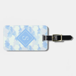 Modern Blue Rain Clouds Monogram Personalisiert Gepäckanhänger