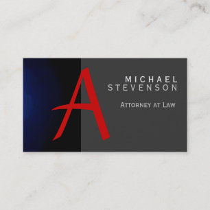 Modern Blue Red Attorney at Law Business Card Visitenkarte