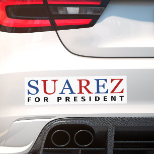 Modern Blue Red Francis Suarez für Präsident Autoaufkleber