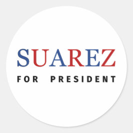 Modern Blue Red Francis Suarez für Präsident Runder Aufkleber