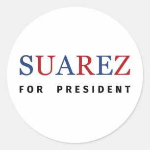 Modern Blue Red Francis Suarez für Präsident Runder Aufkleber