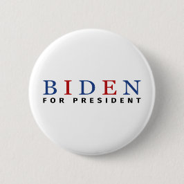 Modern Blue Red Joe Biden für Präsident Button
