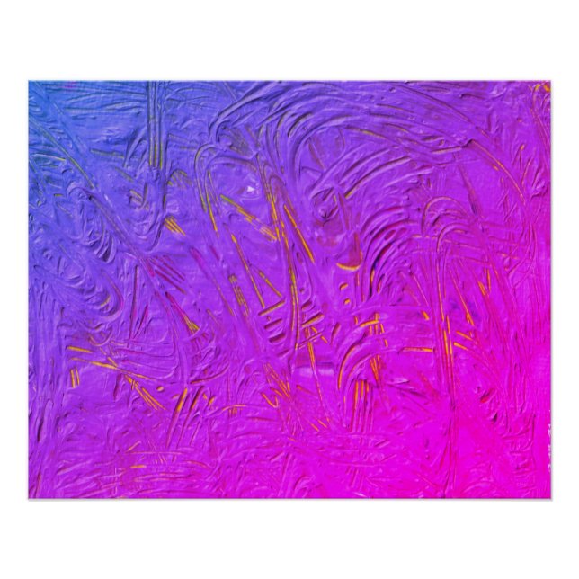 Modern Blue Red Lila Pink Yellow Abstrakte Kunst Poster (Vorderseite)