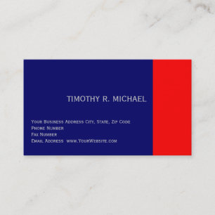 Modern Blue Red Simple Schlicht Business Card Visitenkarte