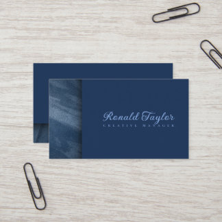 Modern Blue Samt Textur Business Card Visitenkarte