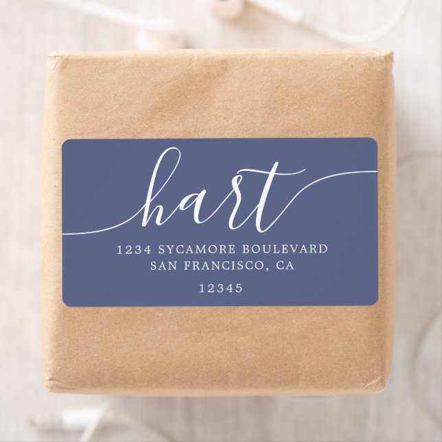 Modern Blue Script Family Return Address (Insitu)