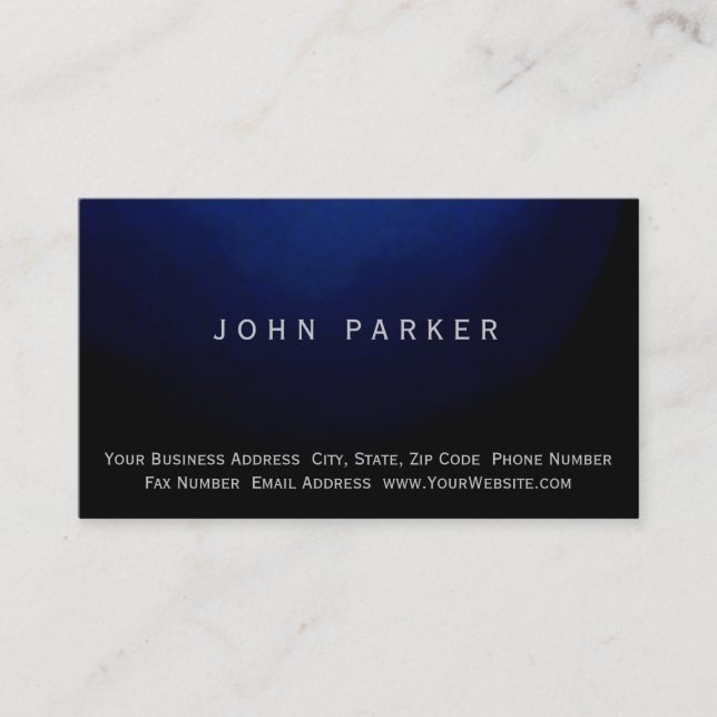 Modern Blue Simple Business Card Visitenkarte (Vorderseite)