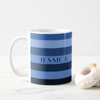 Modern Blue Stripes Mustername Kaffeetasse