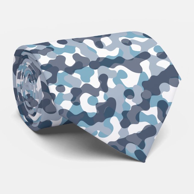 Modern Blue Tarnmuster Marinemodell thematisiert Krawatte (Gerollt)