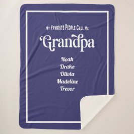 Modern Blue Typografy Favorite Opa Sherpadecke