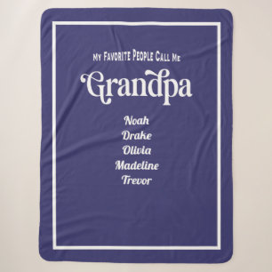 Modern Blue Typografy Favorite Opa Sherpadecke