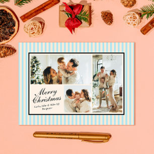 Modern Blue Vertical Strip 3 Foto Weihnachten