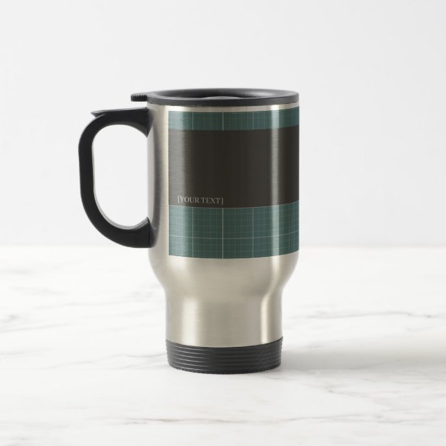 Modern Blueprint Grid Insulated Travel Mug TM01 (Gauche)