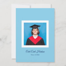 Modern Blues & White High School Photo Grad