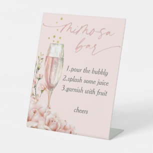 Modern Blumenkalligrafie-Symbol Mimosa-Bar Sockelschild