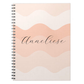 Modern Blush and Peach Waves Personalized Notizblock
