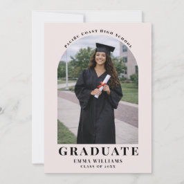 Modern Blush Arch Graduate Announcement Einladung