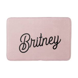 Modern Blush Dusty Pink Monogram und Name Badematte
