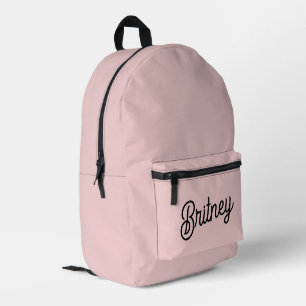 Modern Blush Dusty Pink Monogram und Name Bedruckter Rucksack