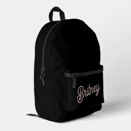 Modern Blush Dusty Pink Monogram und Name Bedruckter Rucksack