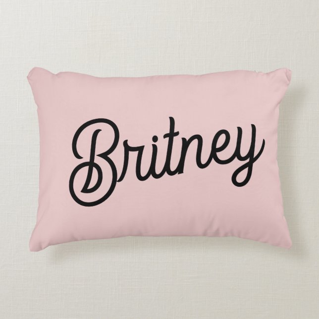 Modern Blush Dusty Pink Monogram und Name Dekokissen (Vorderseite)