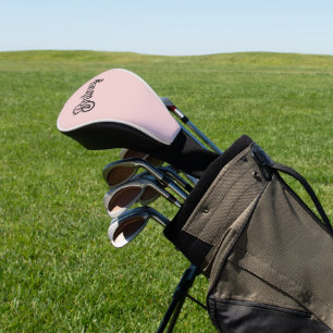 Modern Blush Dusty Pink Monogram und Name Golf Headcover