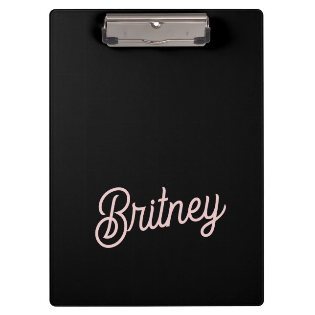 Modern Blush Dusty Pink Monogram und Name Klemmbrett (Vorderseite)