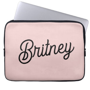 Modern Blush Dusty Pink Monogram und Name Laptopschutzhülle