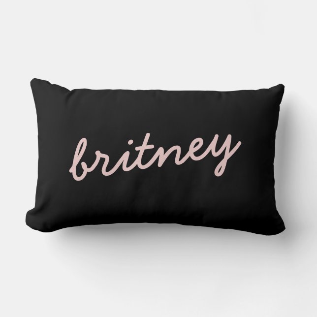 Modern Blush Dusty Pink Monogram und Name Lendenkissen (Vorderseite)