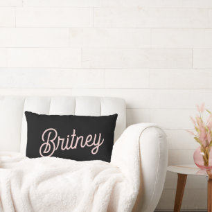 Modern Blush Dusty Pink Monogram und Name Lendenkissen