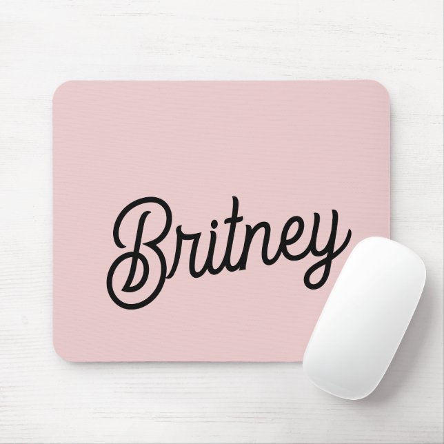 Modern Blush Dusty Pink Monogram und Name Mousepad (Mit Mouse)