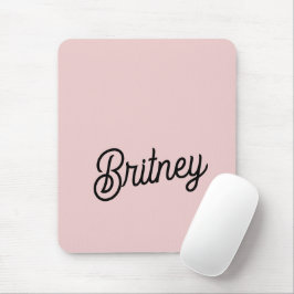 Modern Blush Dusty Pink Monogram und Name Mousepad