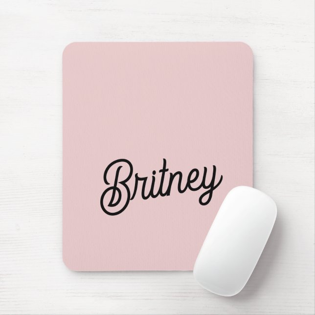 Modern Blush Dusty Pink Monogram und Name Mousepad (Mit Mouse)