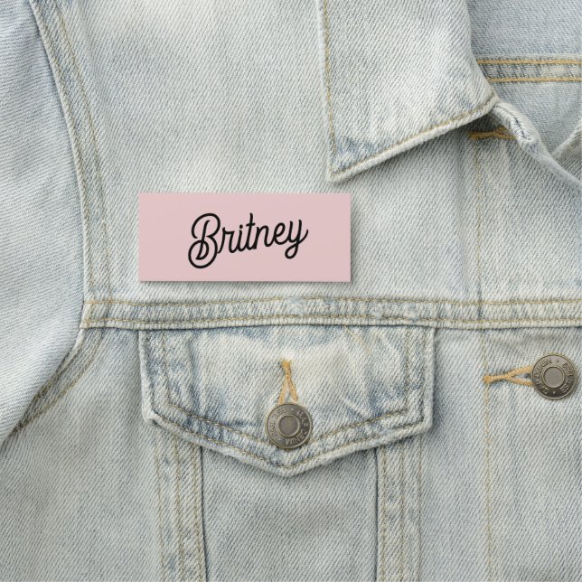 Modern Blush Dusty Pink Monogram und Name Namensschild (Beispiel)