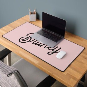 Modern Blush Dusty Pink Monogram und Name Schreibtischunterlage