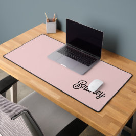 Modern Blush Dusty Pink Monogram und Name Schreibtischunterlage