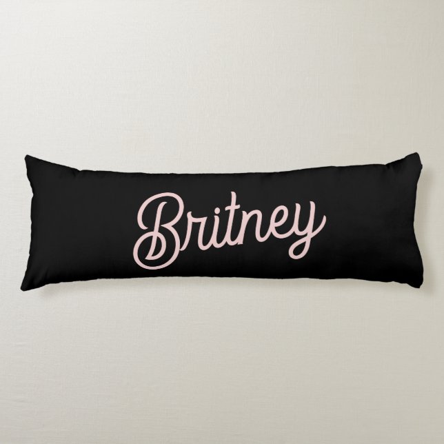 Modern Blush Dusty Pink Monogram und Name Seitenschläferkissen (Vorderseite)