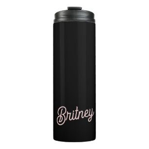 Modern Blush Dusty Pink Monogram und Name Thermosbecher