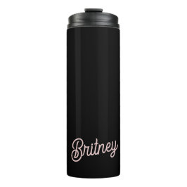 Modern Blush Dusty Pink Monogram und Name Thermosbecher