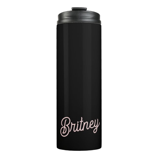 Modern Blush Dusty Pink Monogram und Name Thermosbecher (Vorderseite)