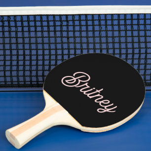 Modern Blush Dusty Pink Monogram und Name Tischtennis Schläger