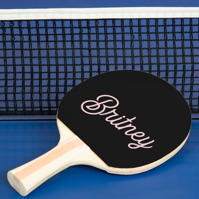 Modern Blush Dusty Pink Monogram und Name Tischtennis Schläger (InSitu)