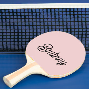 Modern Blush Dusty Pink Monogram und Name Tischtennis Schläger