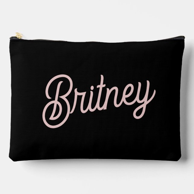 Modern Blush Dusty Pink Monogram und Name Zubehörtasche (Vorderseite)