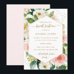 Modern Blush Gold Floral Watercolor 16 . Geburtsta Einladung<br><div class="desc">Modernere blumengeschmückte 16 . Geburtstag Einladungen im Kleinen Bayleigh Store!</div>