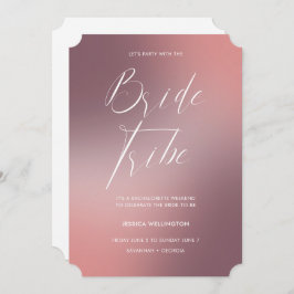 Modern Blush Ombré Gradient Bachelorette Wochenend Einladung