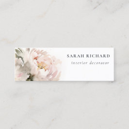 Modern Blush Peony Watercolor Floral Bunch Mini Visitenkarte