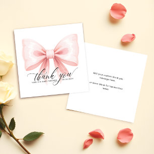 Modern Blush Pink Bow Budget Vielen Dank Mitteilungskarte