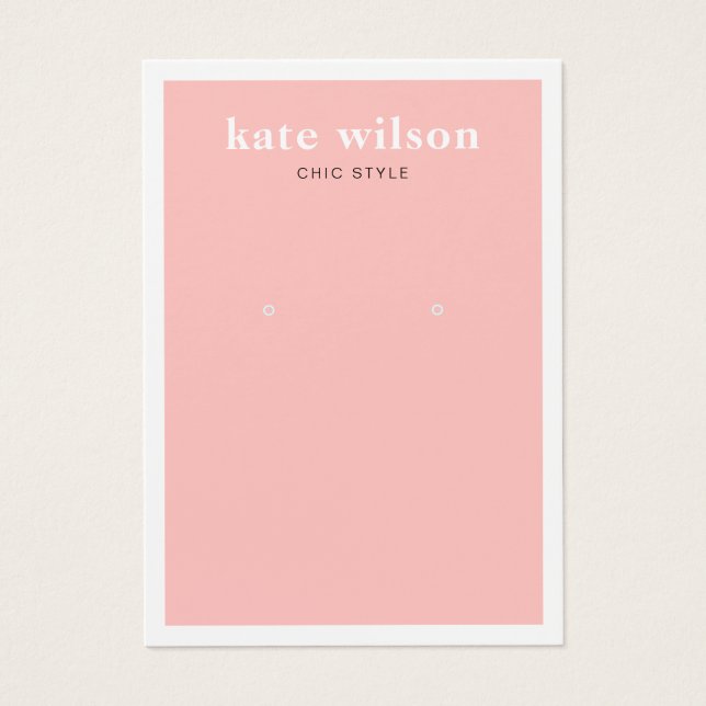 Modern Blush Pink Earring Display Card (Vorderseite)